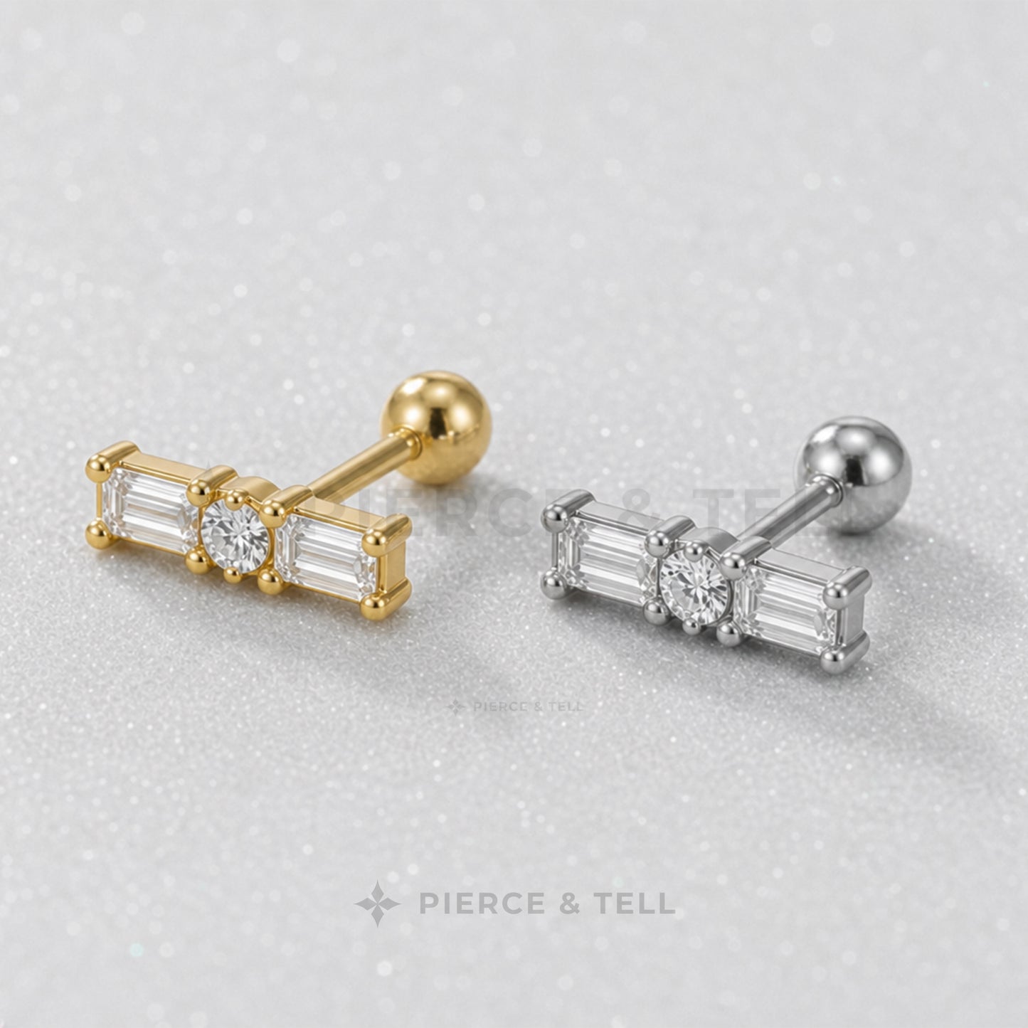 TRINITY BAGUETTE STUD