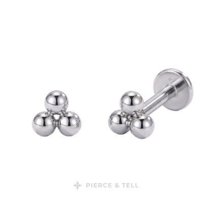 Trinity Bead Titanium Stud