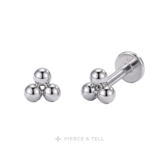 Trinity Bead Titanium Stud